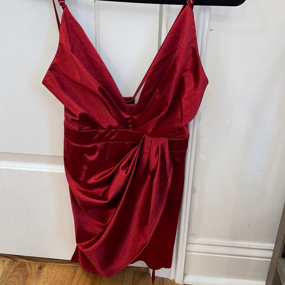 silky red romper